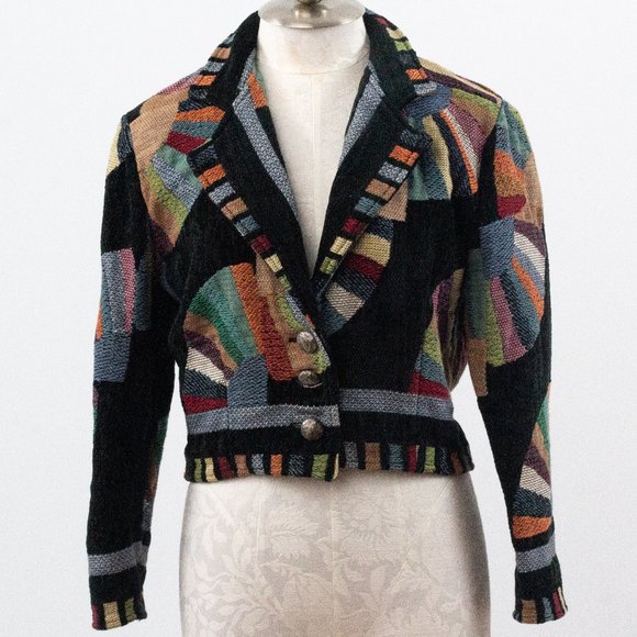 Vintage Jackets & Blazers - SOLD Vintage 90s M Southwestern Jacquard Jacket